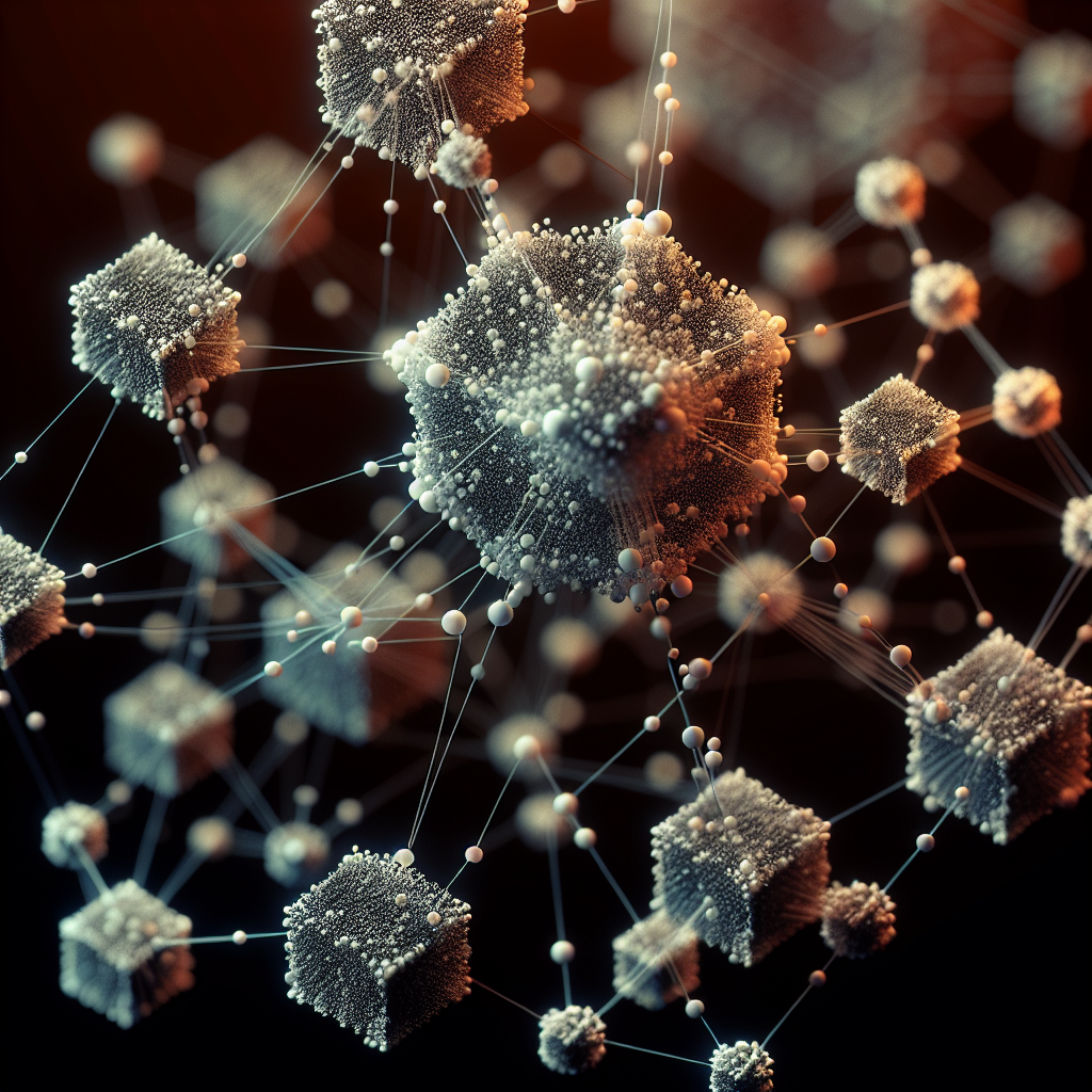 Create an image showing a blockchain in a abstract way with nodes and edges. A kind of network that is running the blockchain.