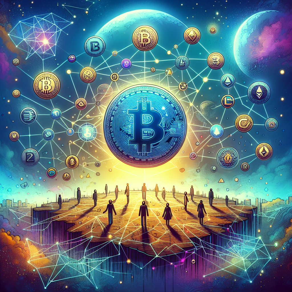 Generate a image about altcoins and the crypto world. 