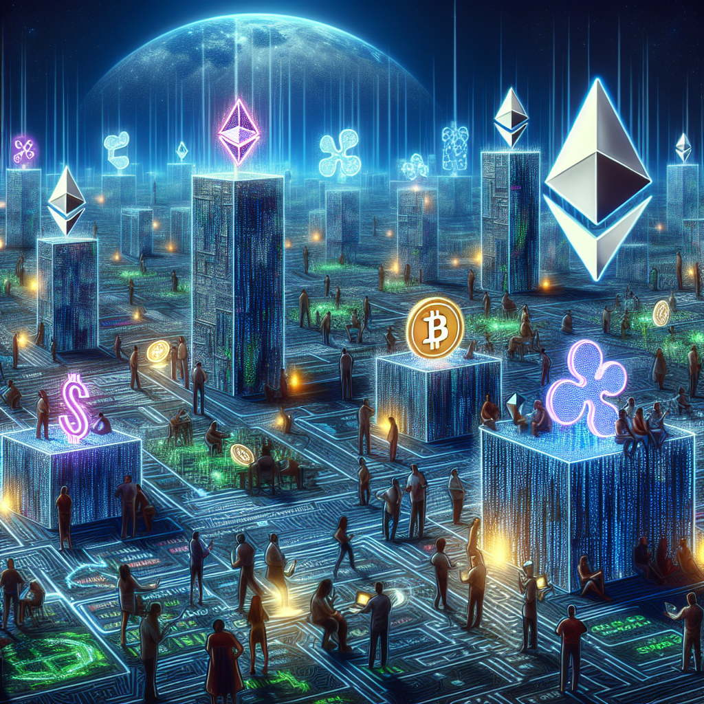 Generate a image about altcoins and the crypto world. 