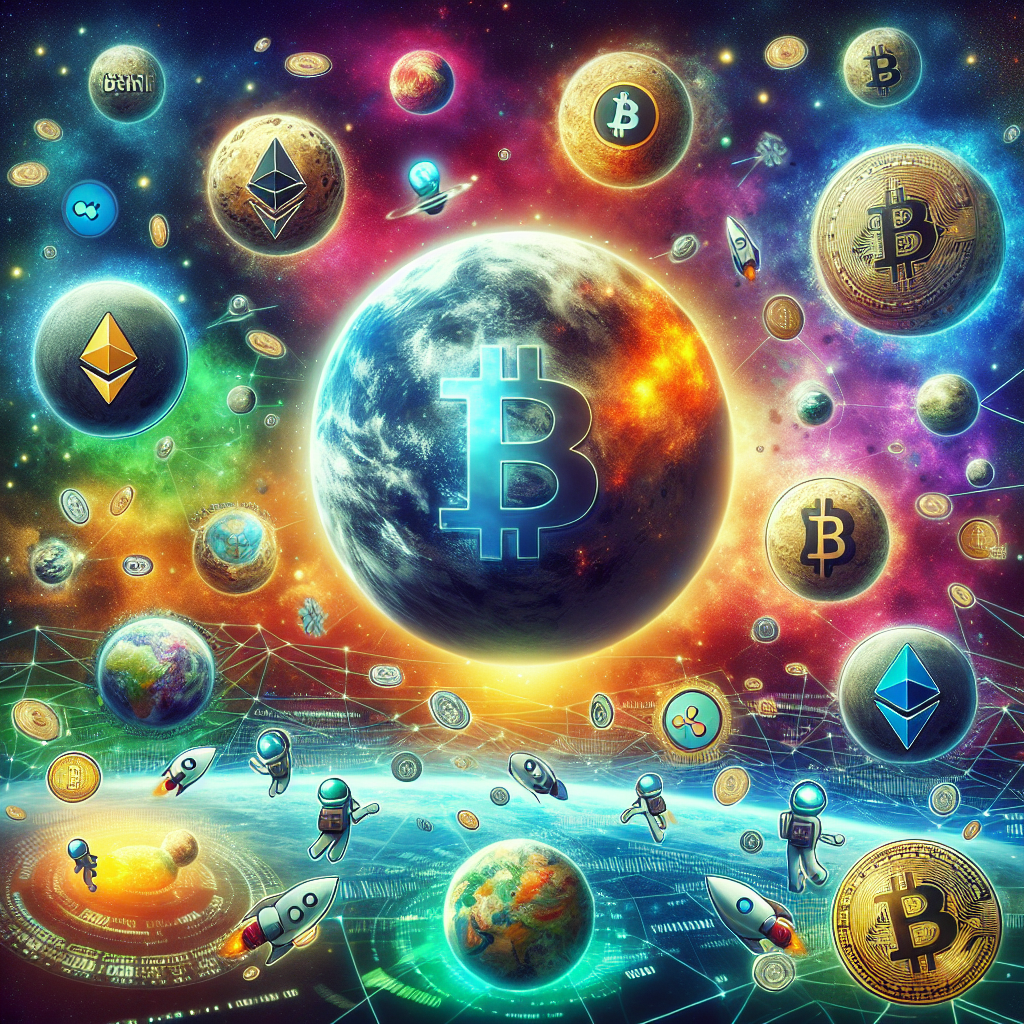 Generate a image about altcoins and the crypto world. 