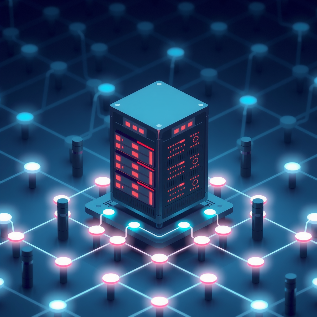 A strong digital foundation with interconnected server nodes, symbolizing backend stability.