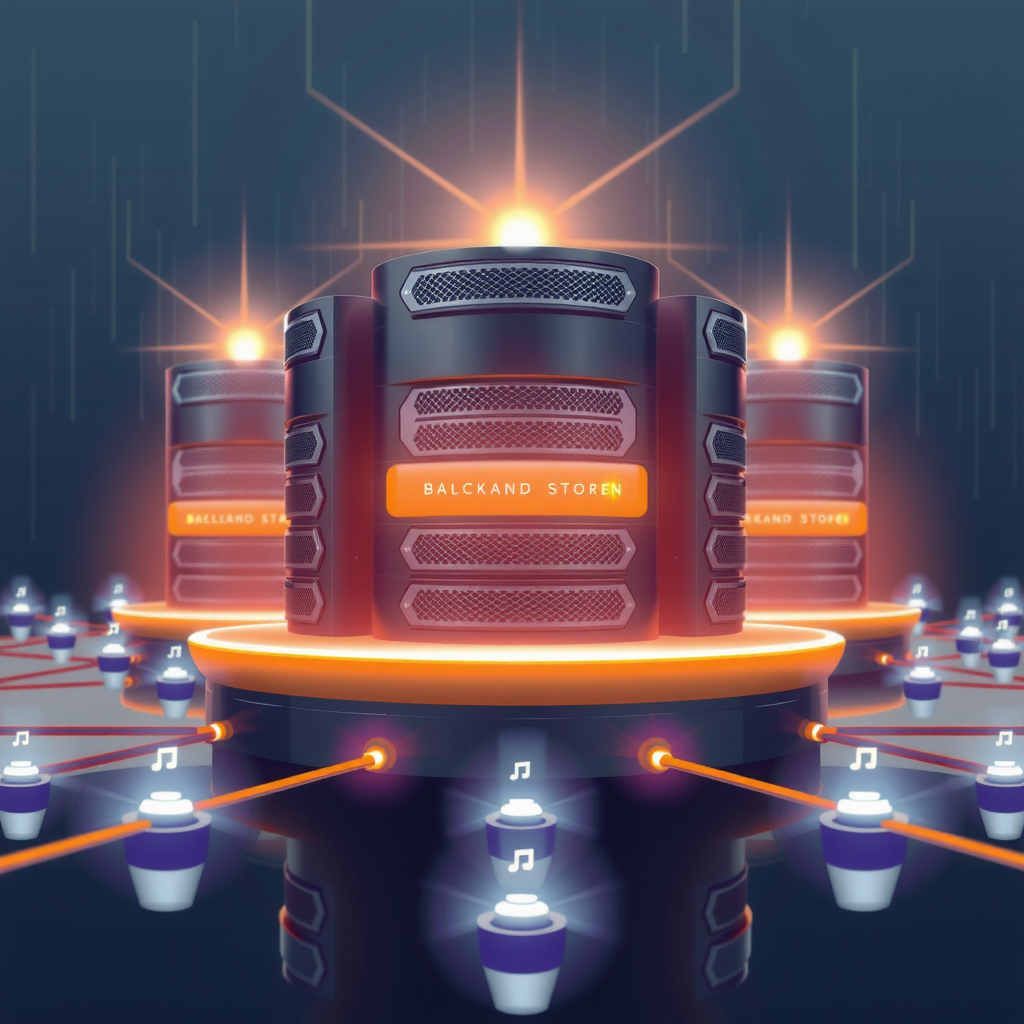 A strong digital foundation with interconnected server nodes, symbolizing backend stability.