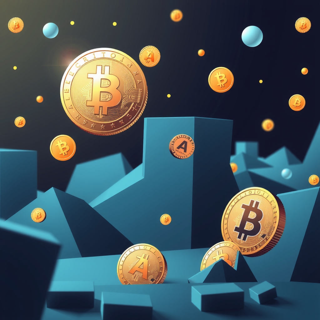 Generate a image about altcoins and the crypto world. 