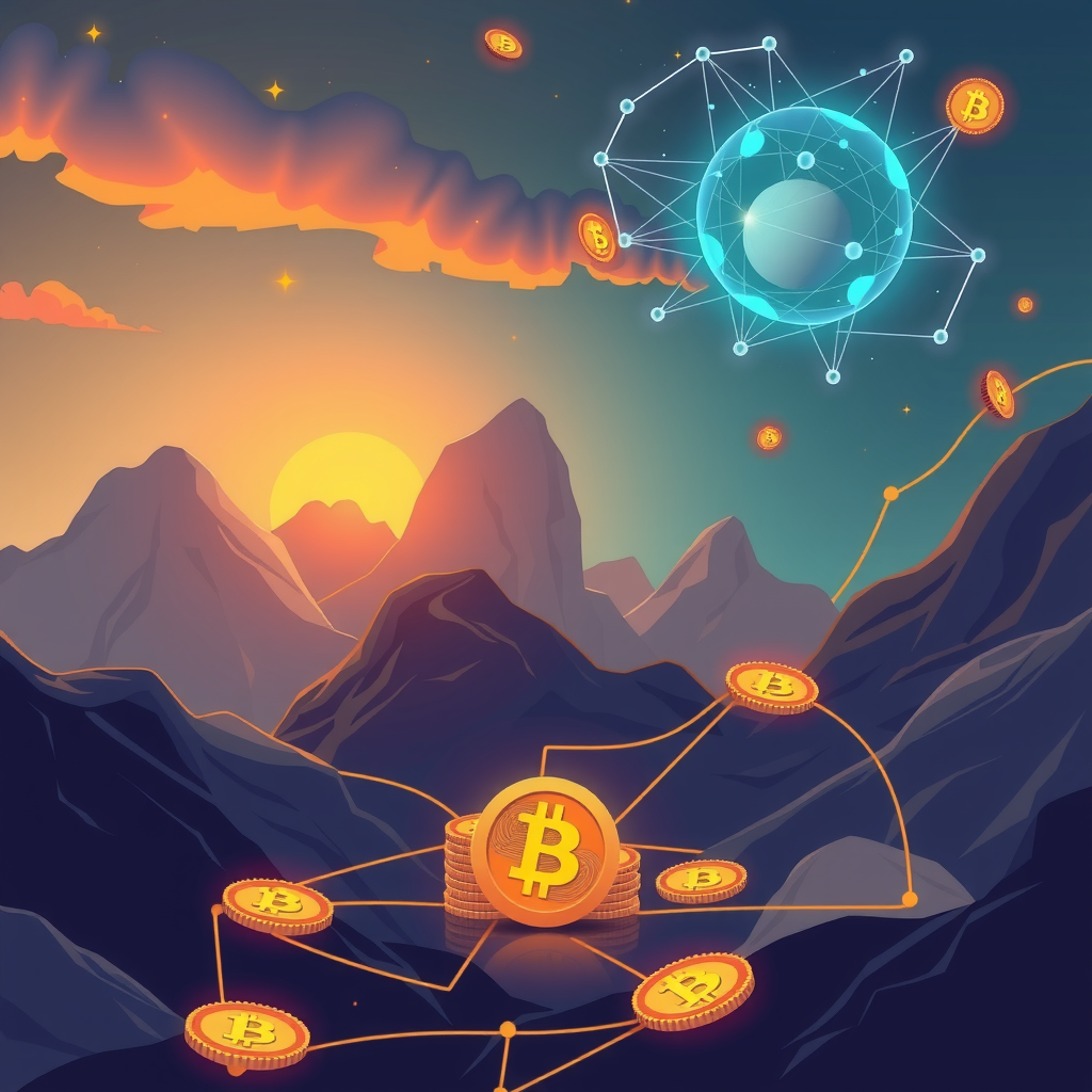 Generate a image about altcoins and the crypto world. 