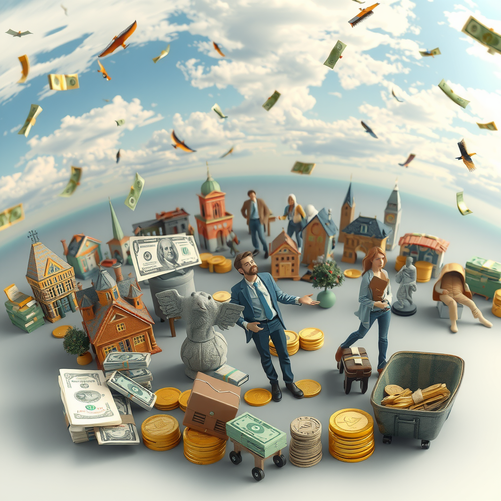 Erstelle ein Bild das mit Geld und Einkommen zu tun hat. Es zeigt wie man mit stororama Geld verdient 
