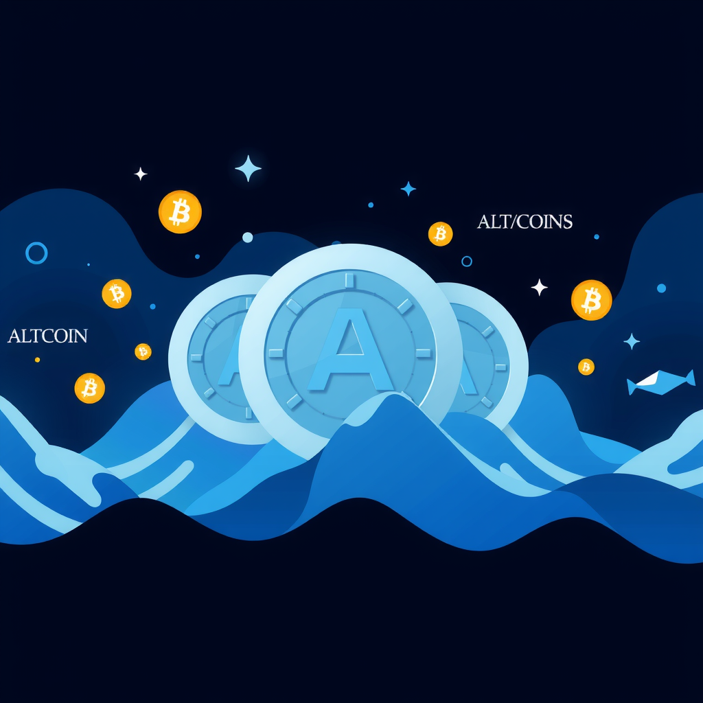 Generate a image about altcoins and the crypto world. 