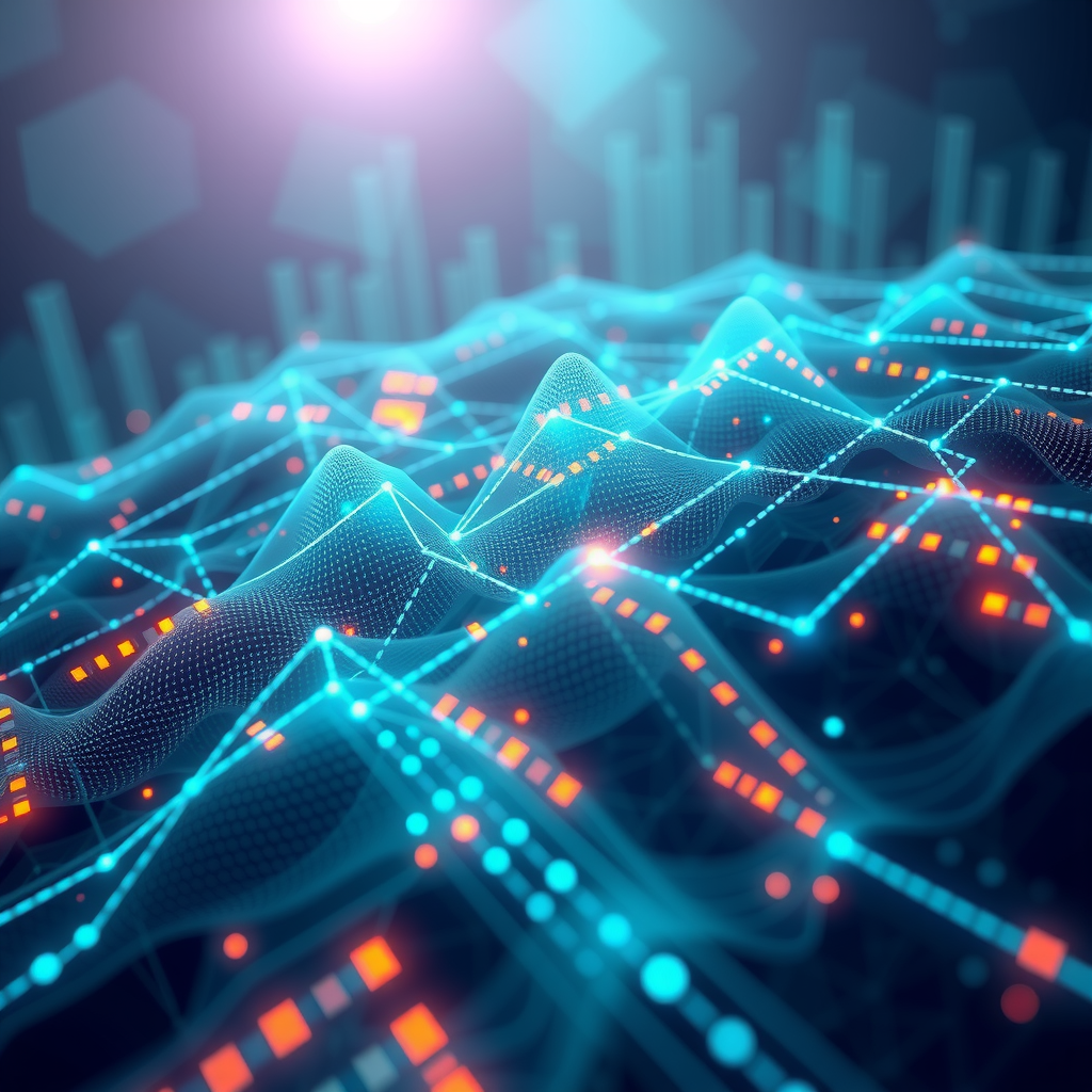 ai-generated image of a futuristic blockchain explorer, visualizing Cardano data flows