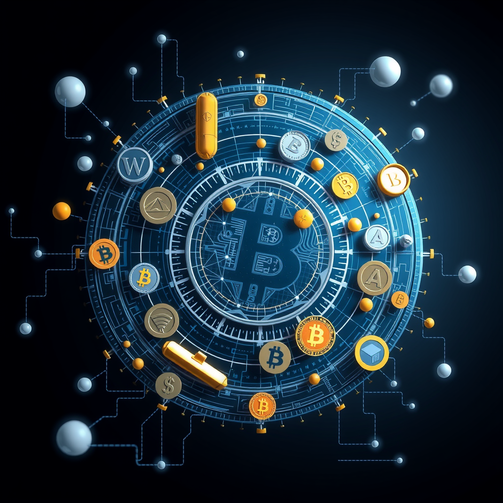 Generate a image about altcoins and the crypto world. 
