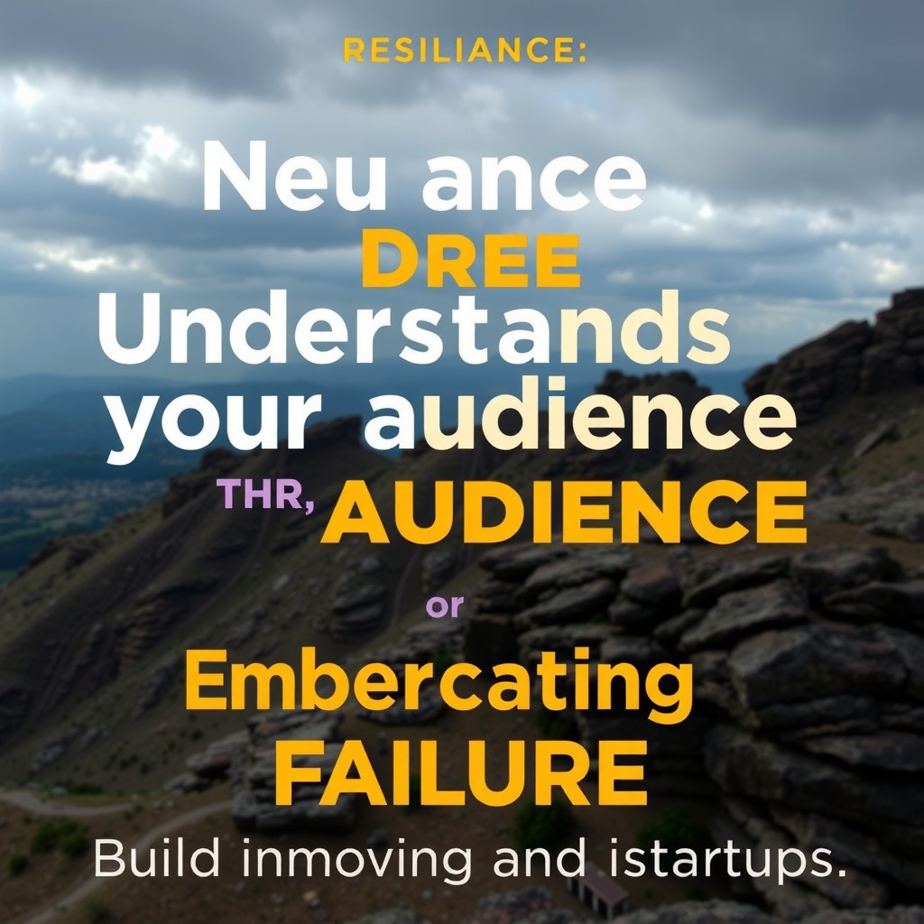Generate an image about resilience, understanding your audience, or embracing failure. It's about sharing insights and wisdom. Just create an image and do not use text. The image should visualize insights and wisdom that are required to build innovative startups.