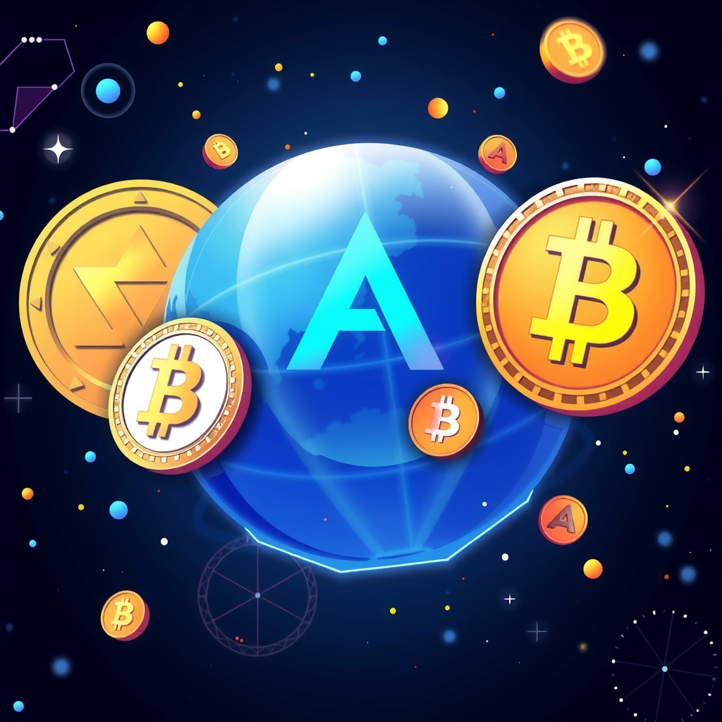Generate a image about altcoins and the crypto world. 