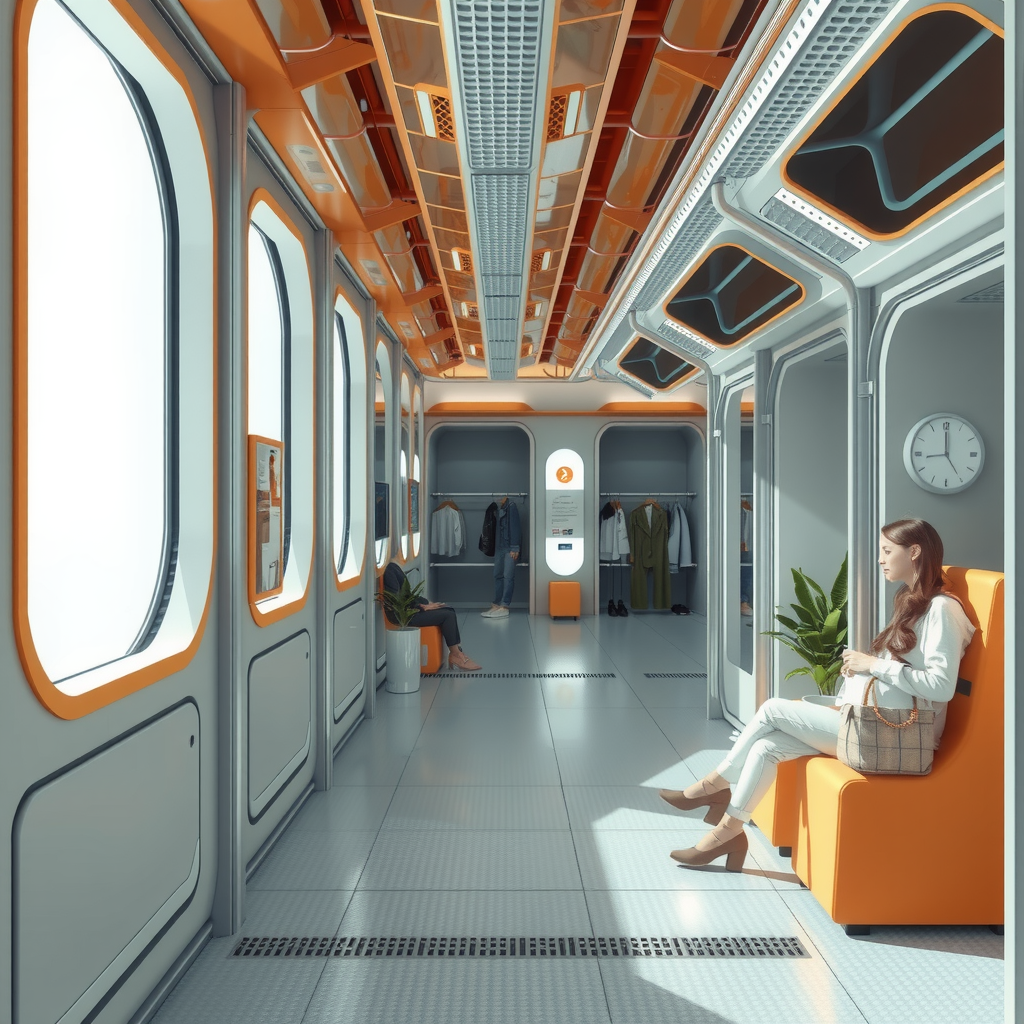 ai-generated image of a futuristic storage-sharing economy, showing people renting out spaces