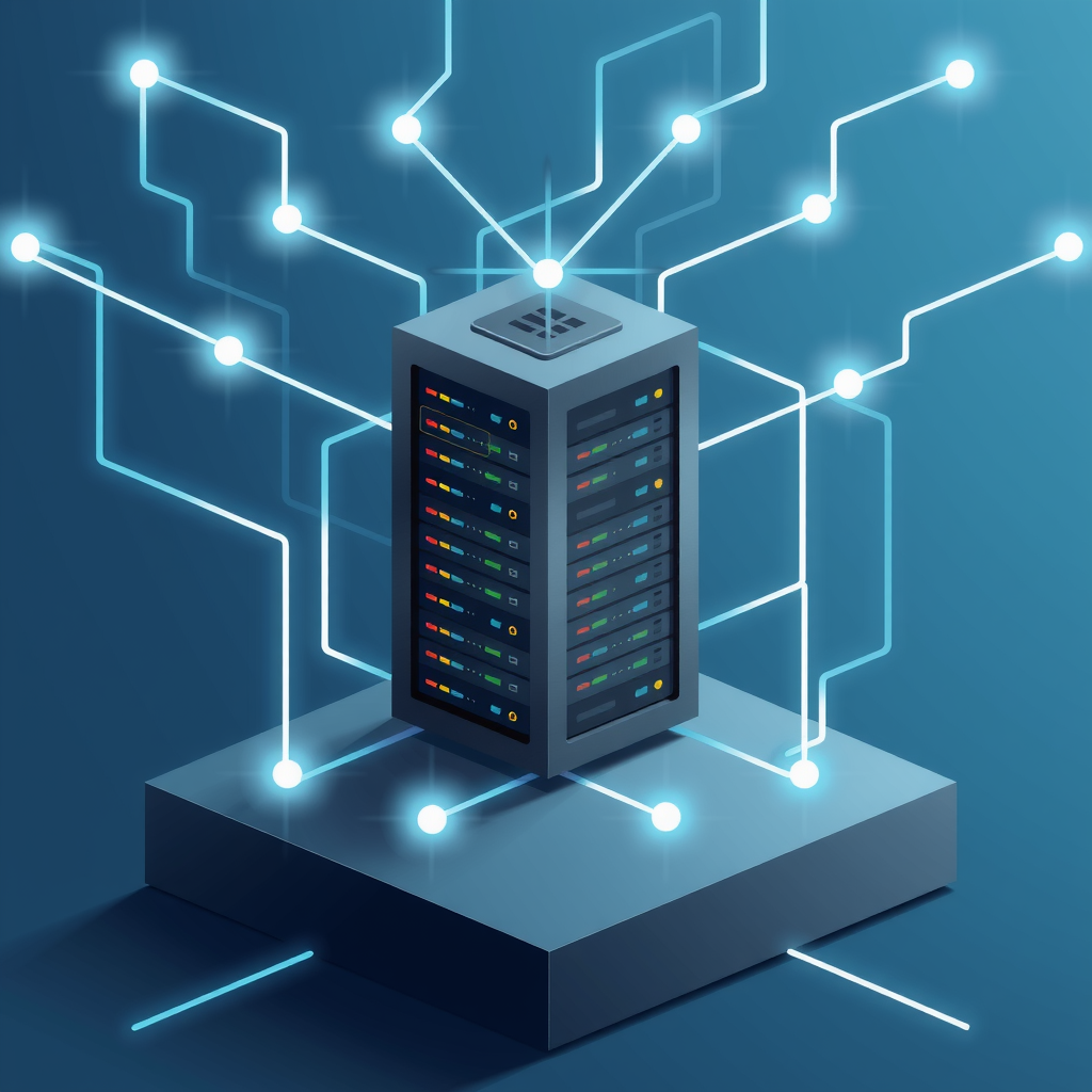A strong digital foundation with interconnected server nodes, symbolizing backend stability.