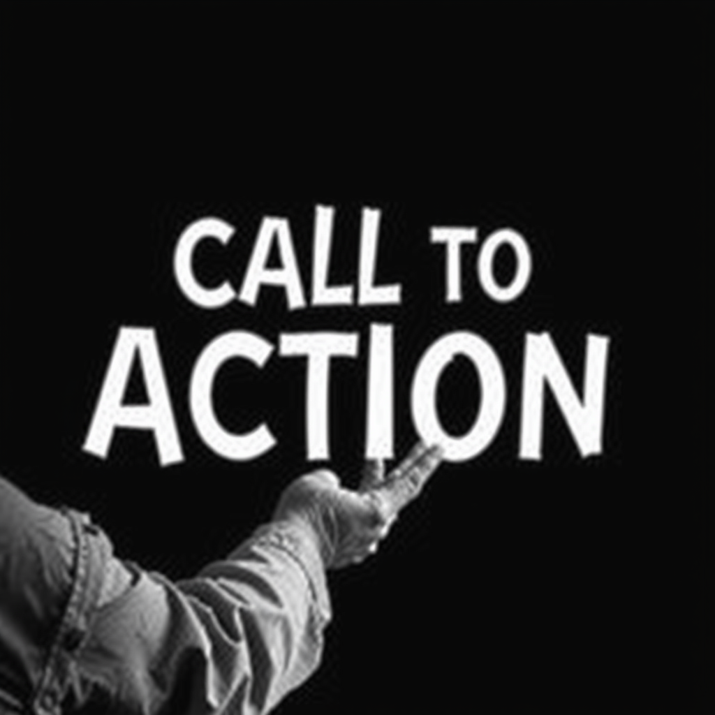 Erstelle ein Bild das call to action visualisiert, aber benutze keinen Text im Bild