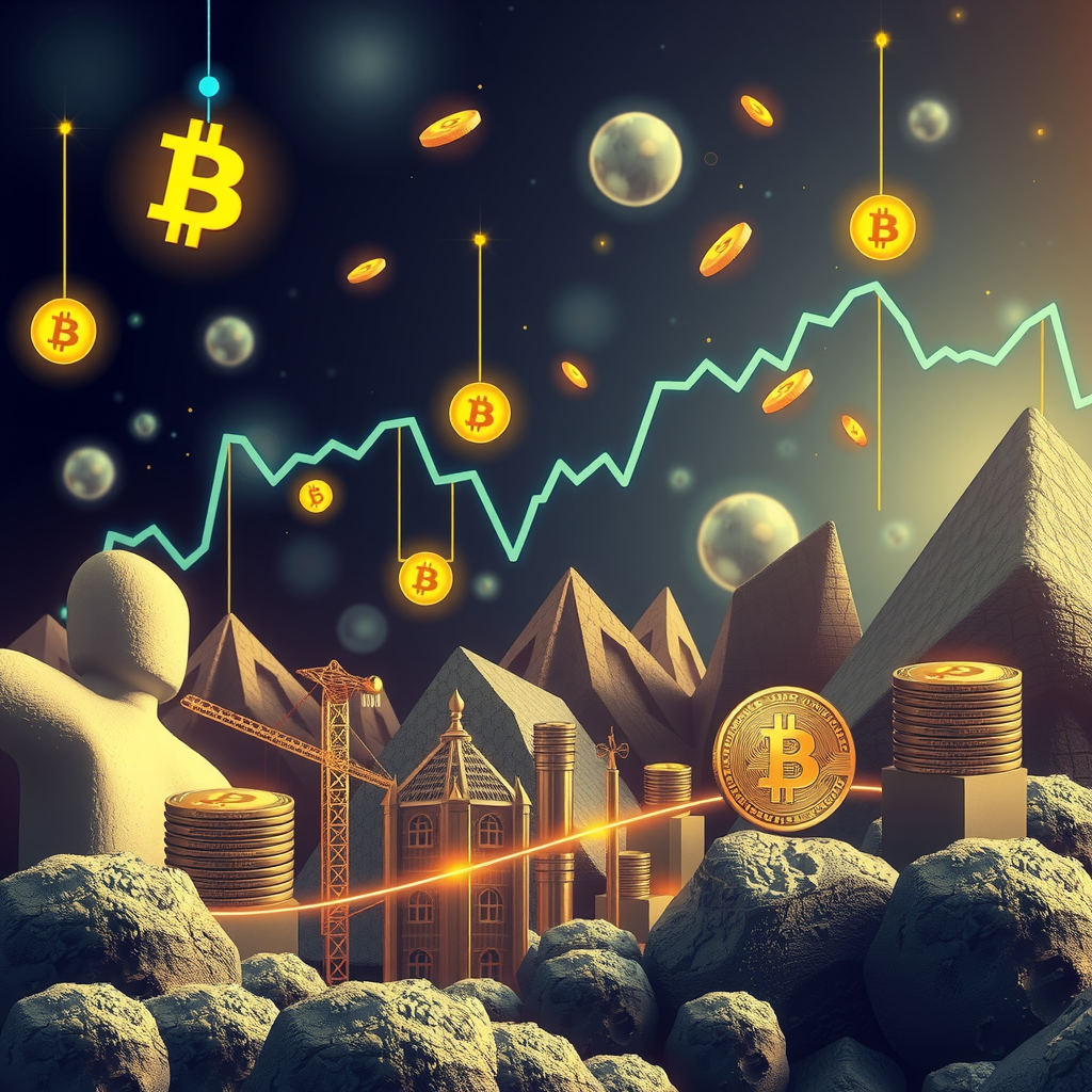 Create a image representing latest trends in crypto industry 