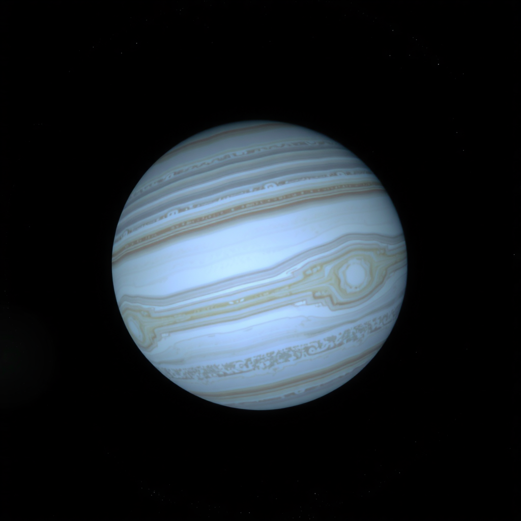 Create an image from planet Neptune, but not from space. Show it from a person on the surface of the planet. show how the surface and the atmosphere looks.