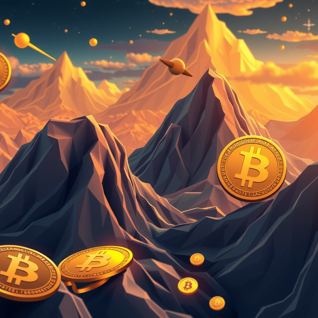 Generate a image about altcoins and the crypto world. 
