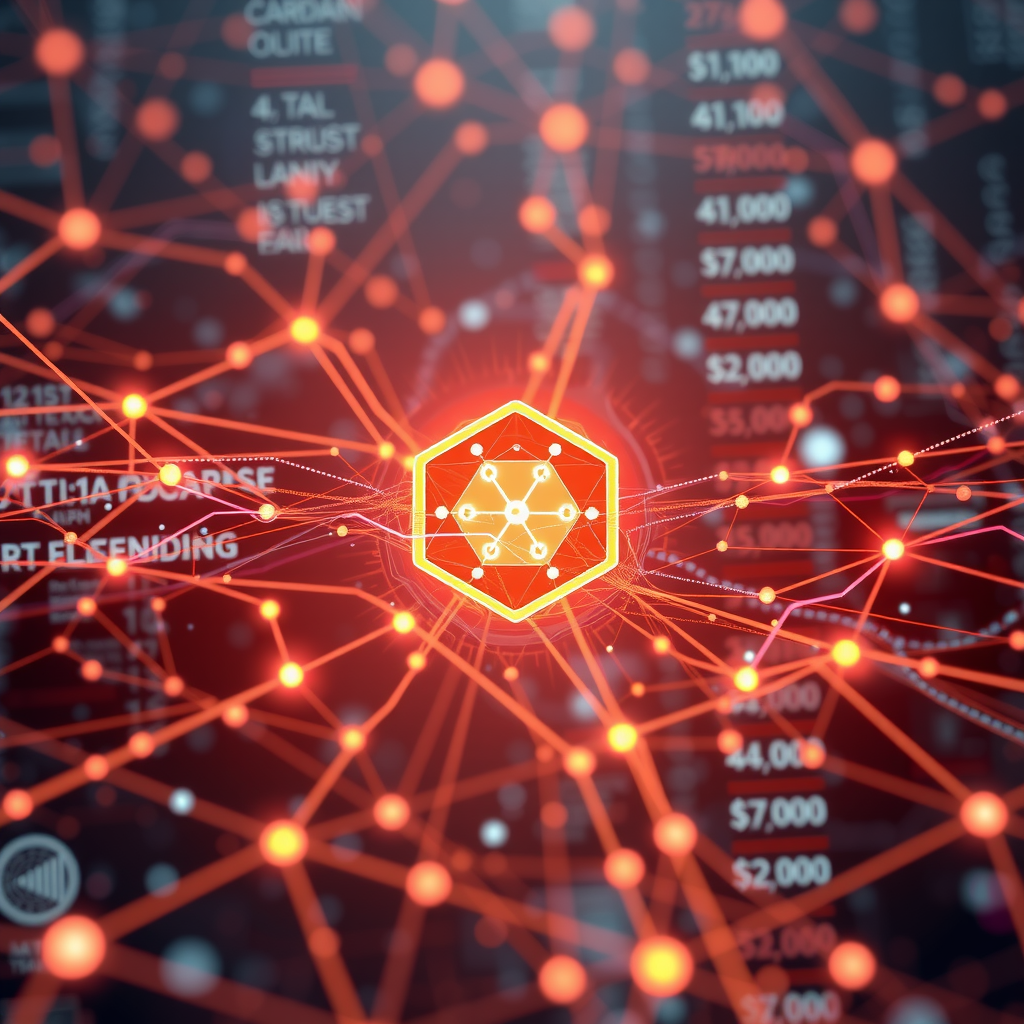 ai-generated image of a futuristic blockchain explorer, visualizing Cardano data flows
