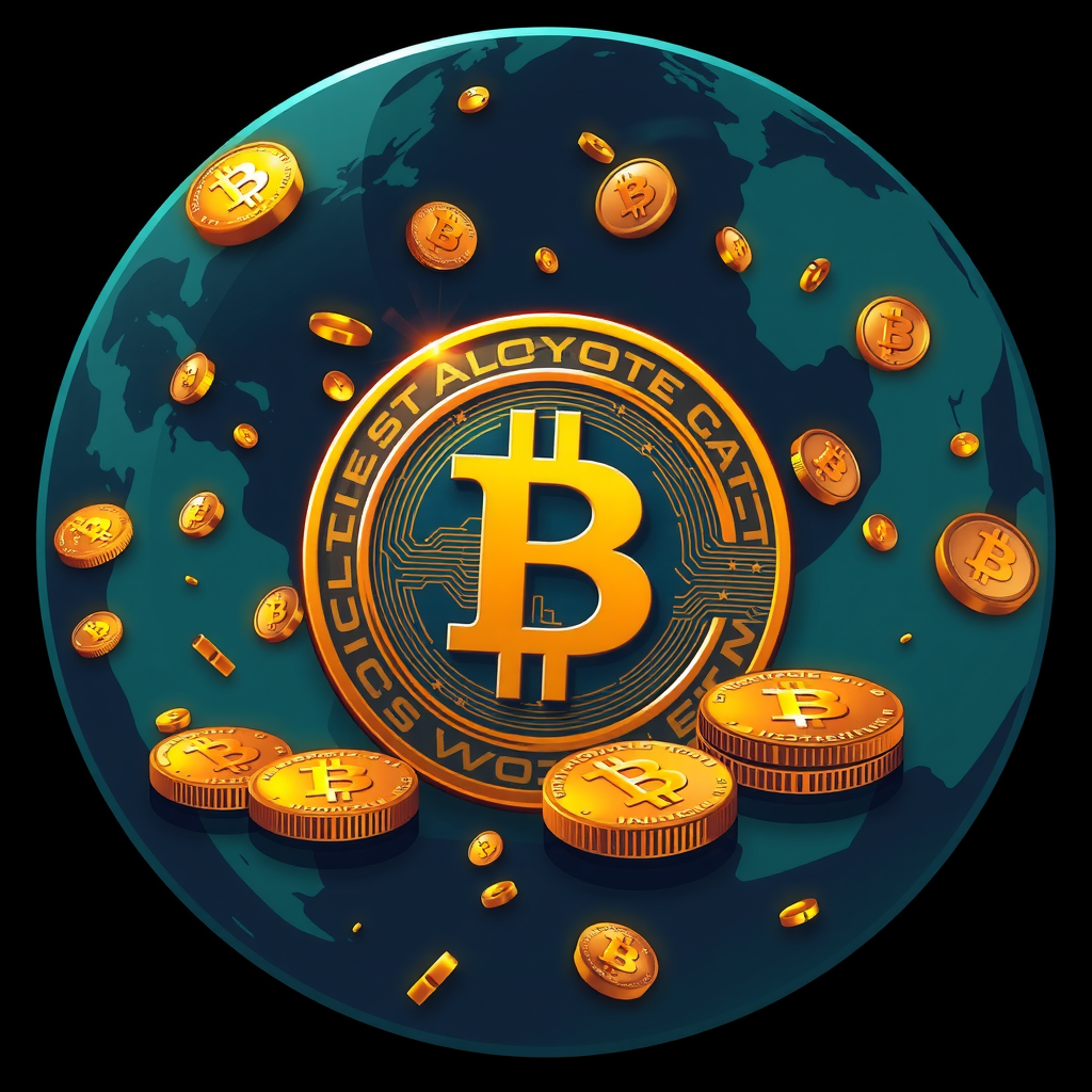Generate a image about altcoins and the crypto world. 