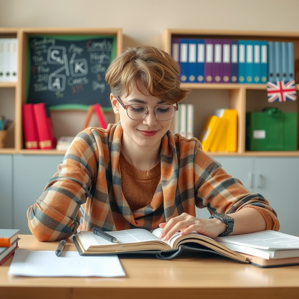 Create an image showing someone studying or learning 