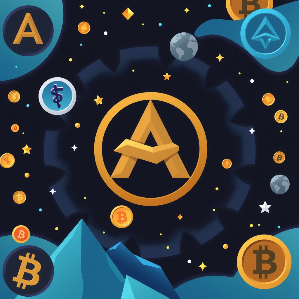 Generate a image about altcoins and the crypto world. 