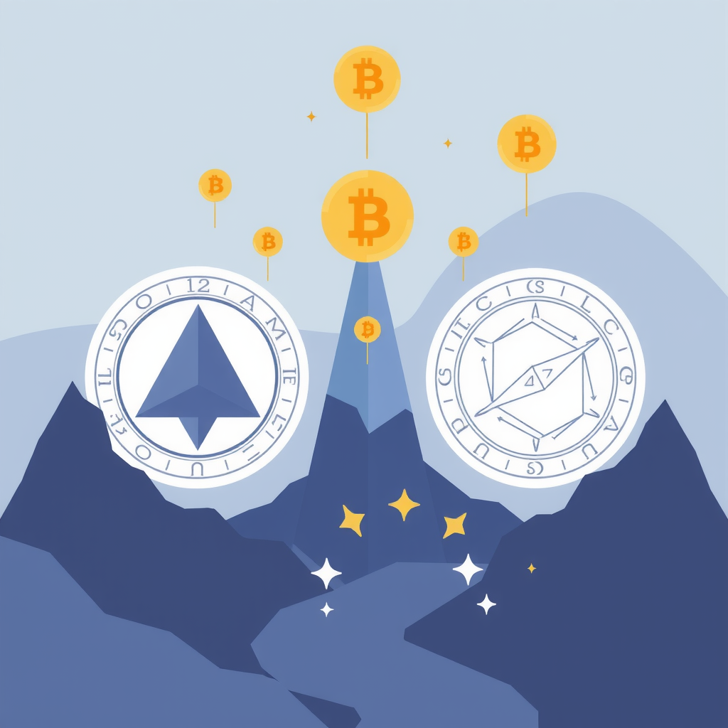 Generate a image about altcoins and the crypto world. 