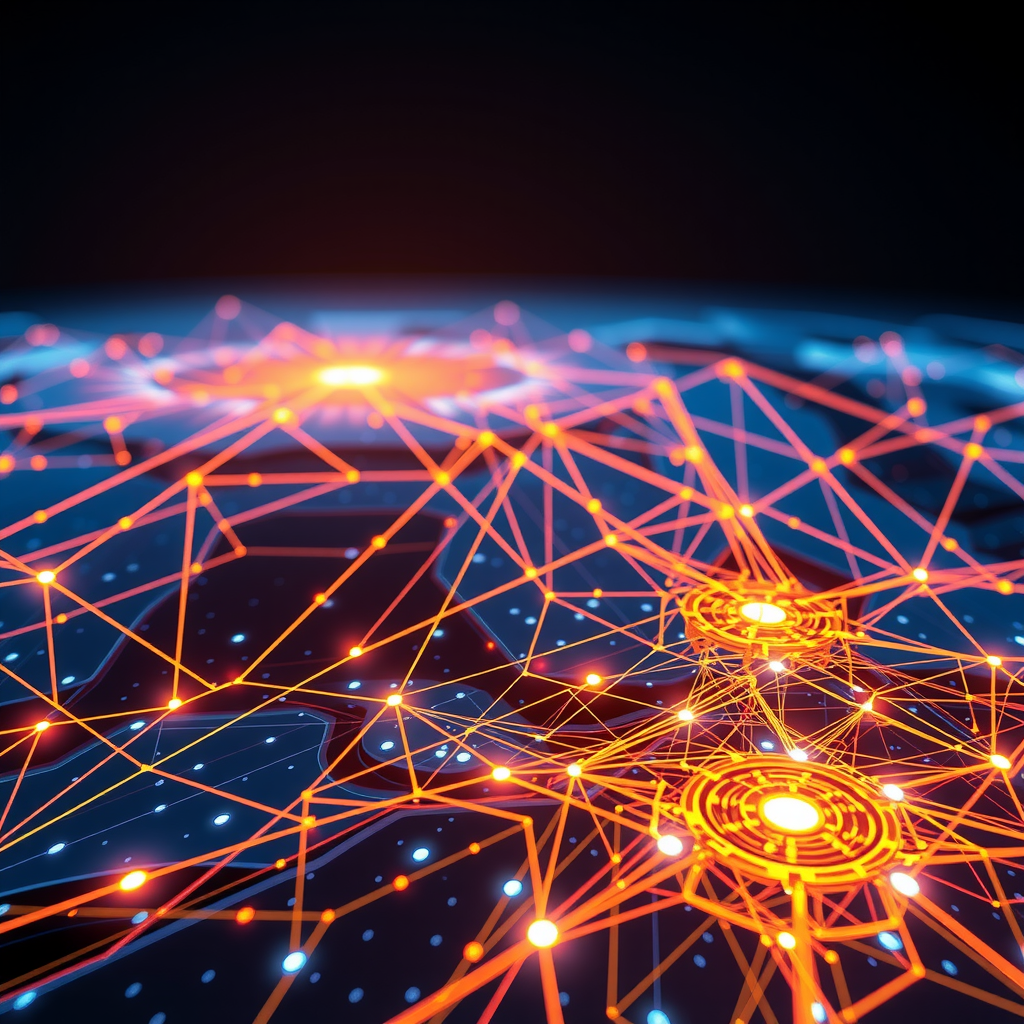 ai-generated image of a futuristic blockchain explorer, visualizing Cardano data flows
