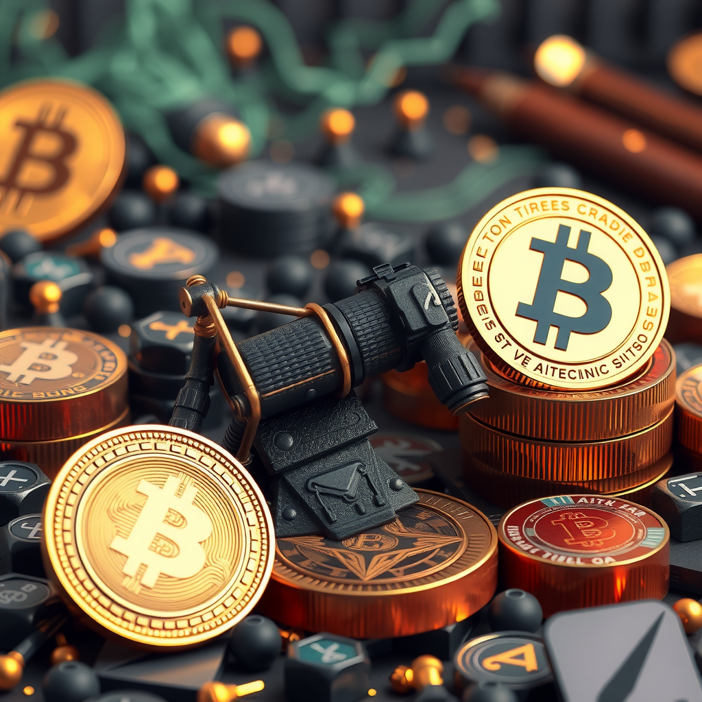 Generate a image about altcoins and the crypto world. 