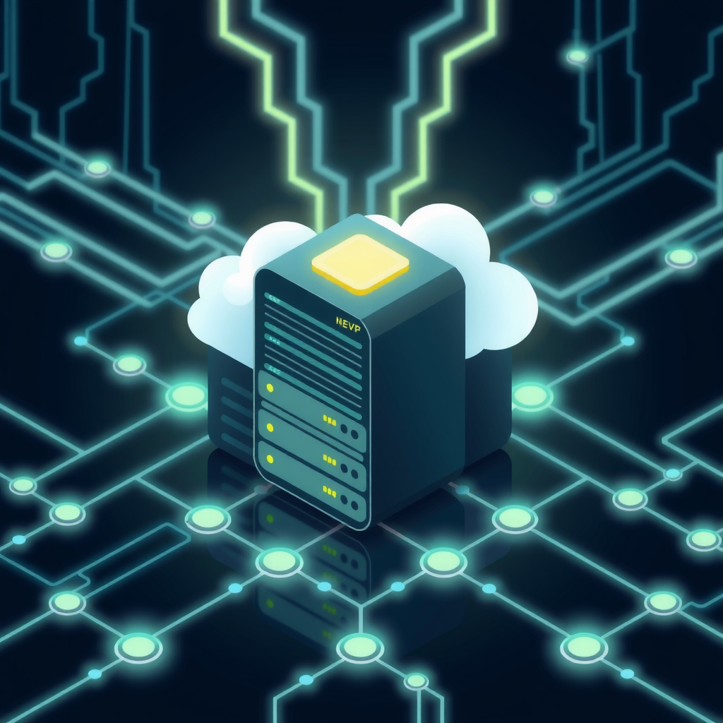A strong digital foundation with interconnected server nodes, symbolizing backend stability.