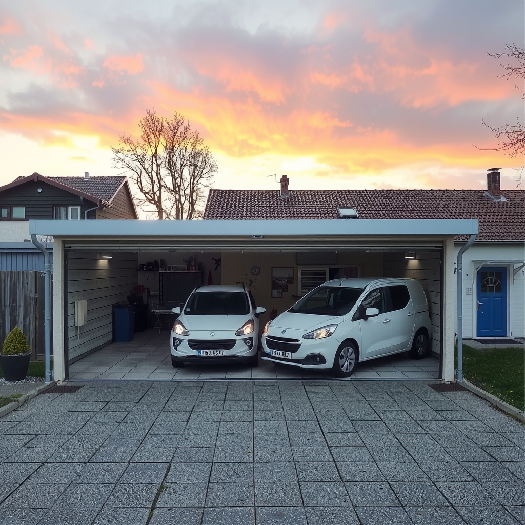 Erstelle ein Bild über traditionelle Lagermoeglichkeiten wie eine Stellplatz, Garage, oder Keller etc.