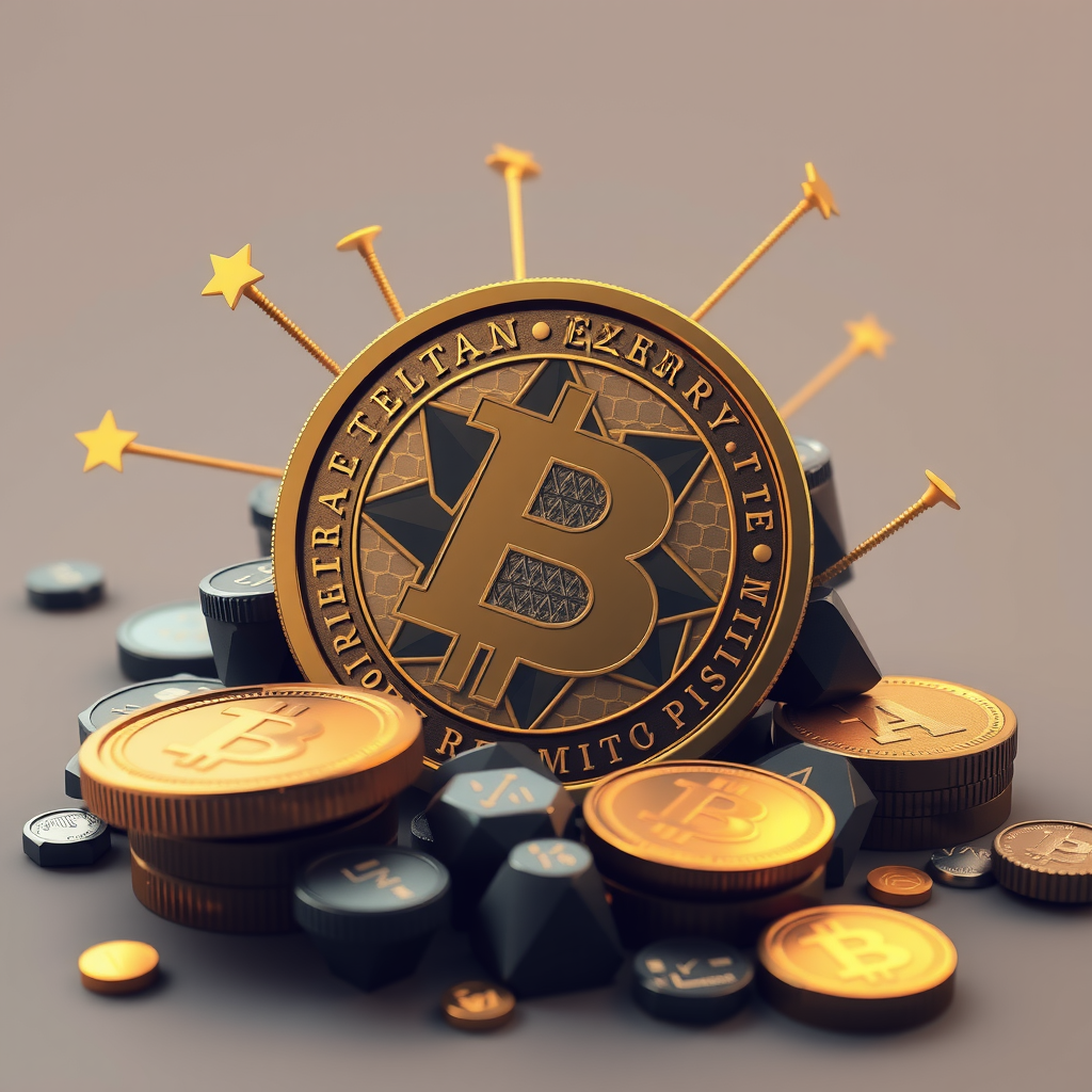 Generate a image about altcoins and the crypto world. 