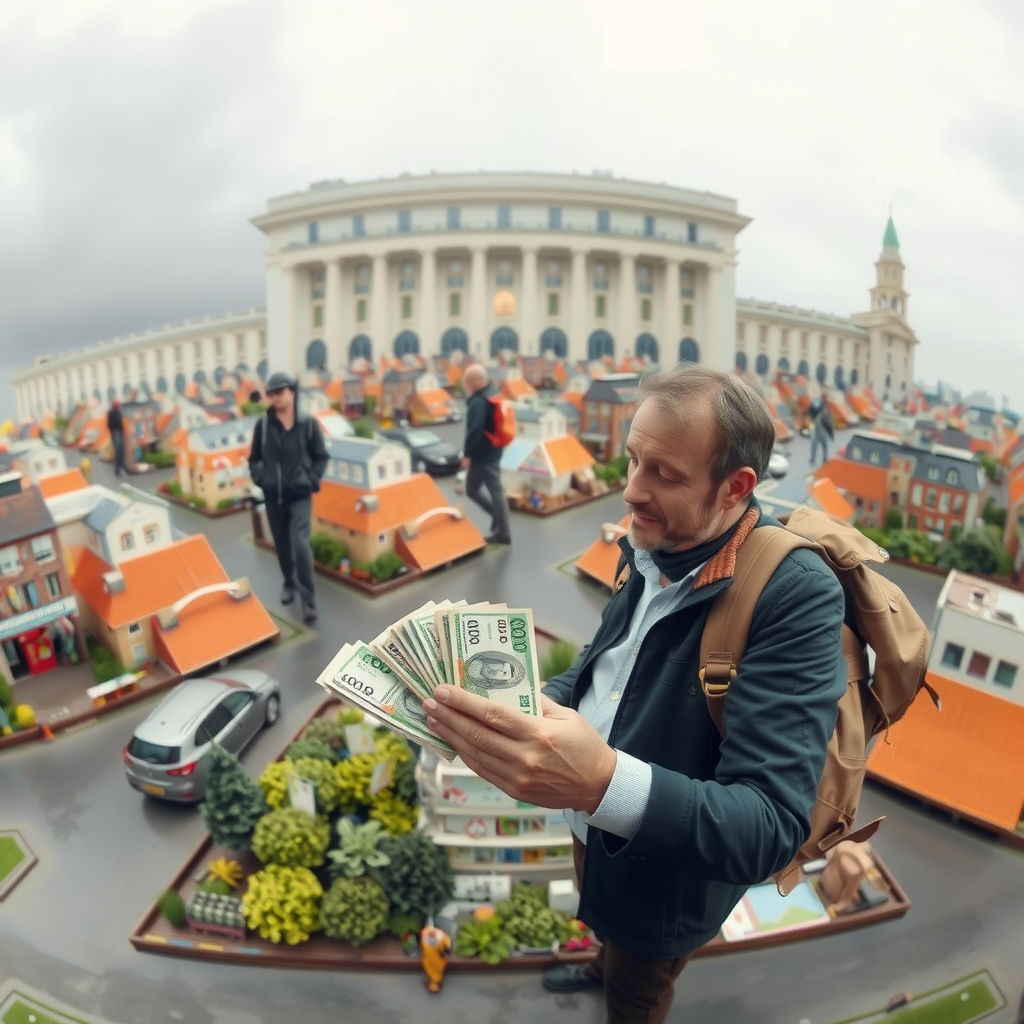 Erstelle ein Bild das mit Geld und Einkommen zu tun hat. Es zeigt wie man mit Stororama Geld verdient 