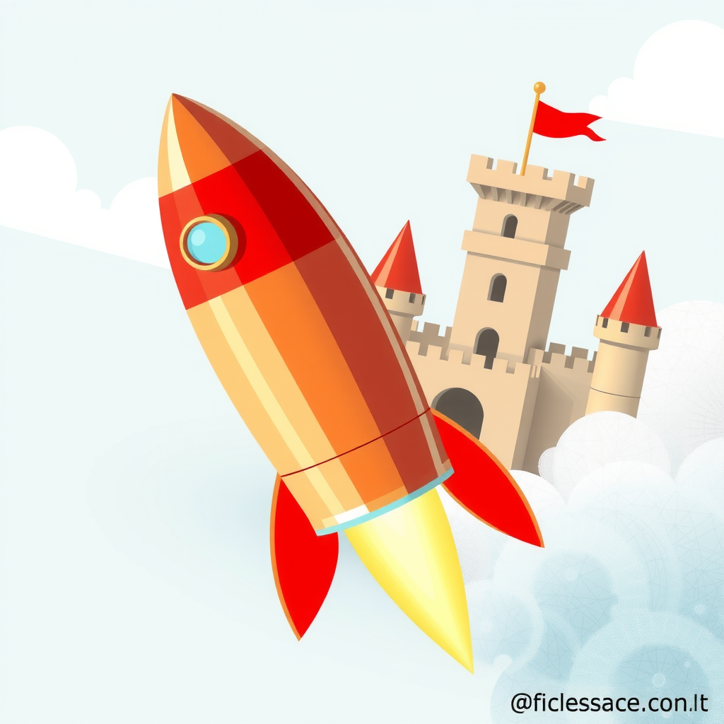 A race between a rocket (speed) and a fortified castle (stability).