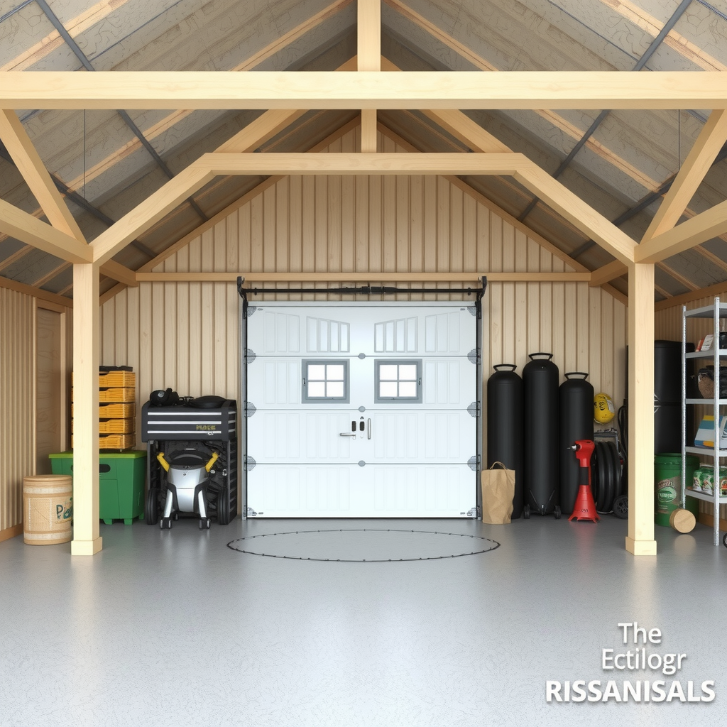 Erstelle ein Bild über traditionelle Lagermoeglichkeiten wie eine Stellplatz, Garage, oder Keller etc.
