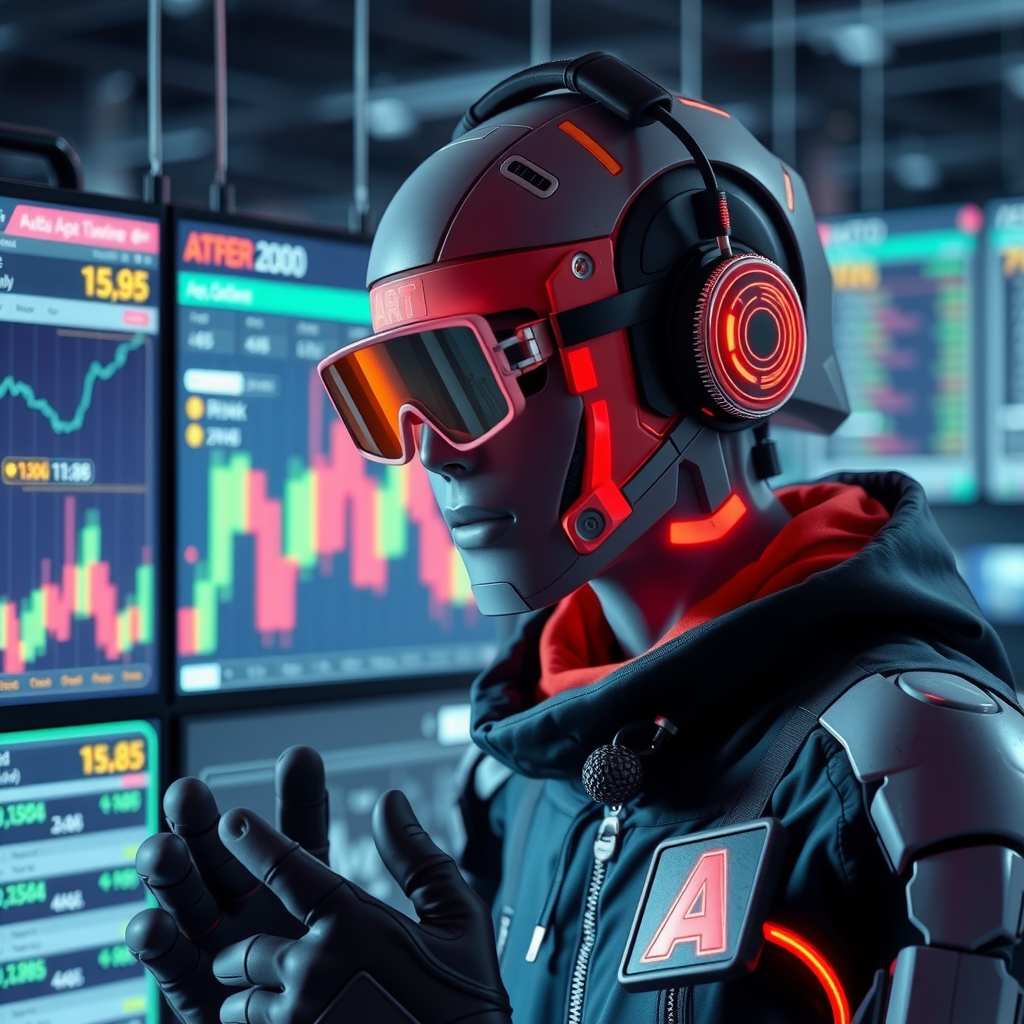 Generate an image showing an AI trading agent