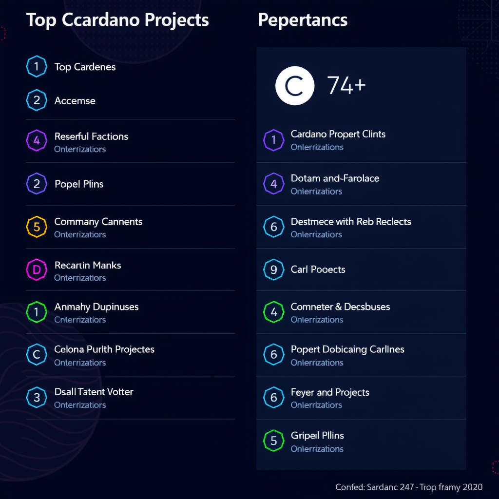 Show an image related to the top cardano projects