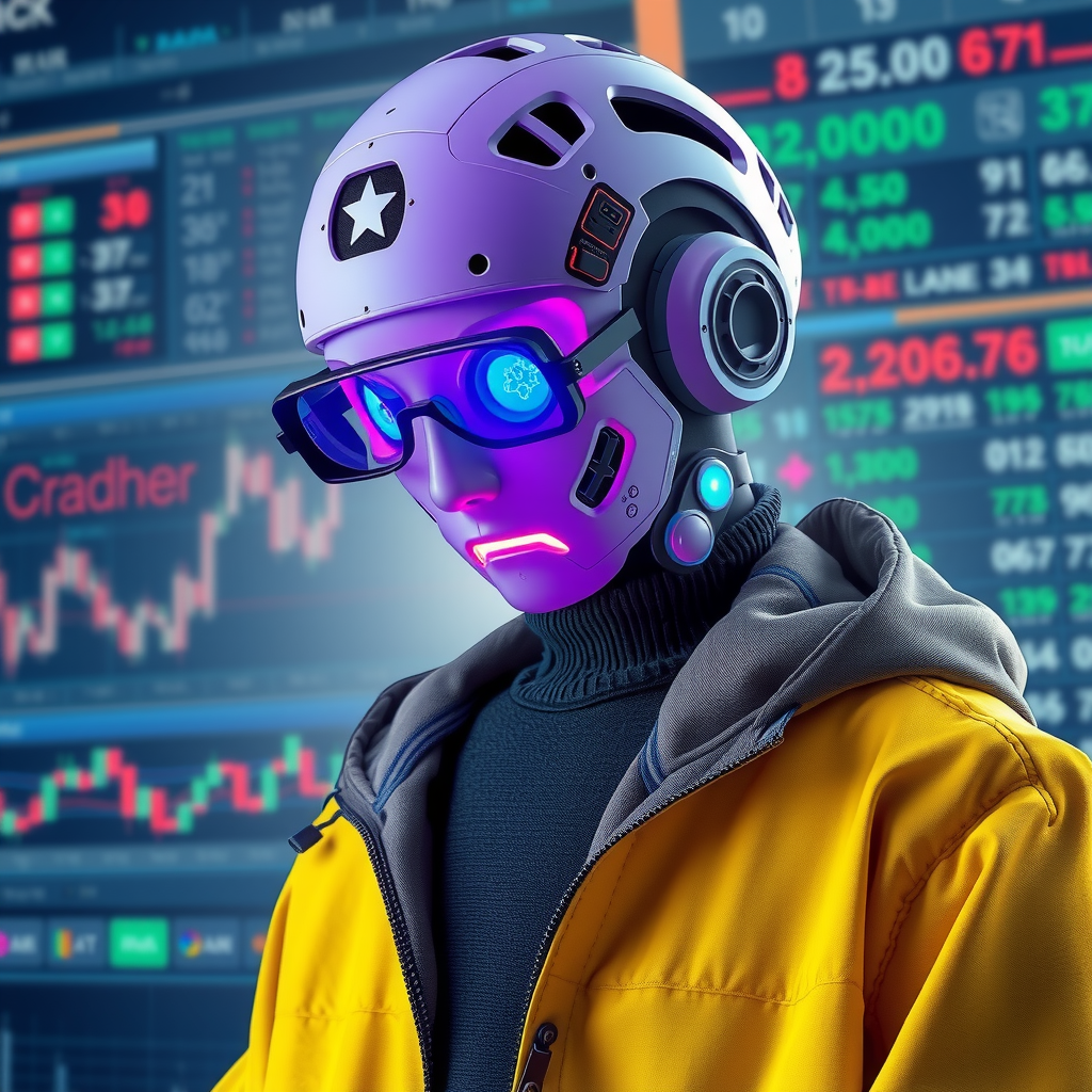 Generate an image showing an AI trading agent