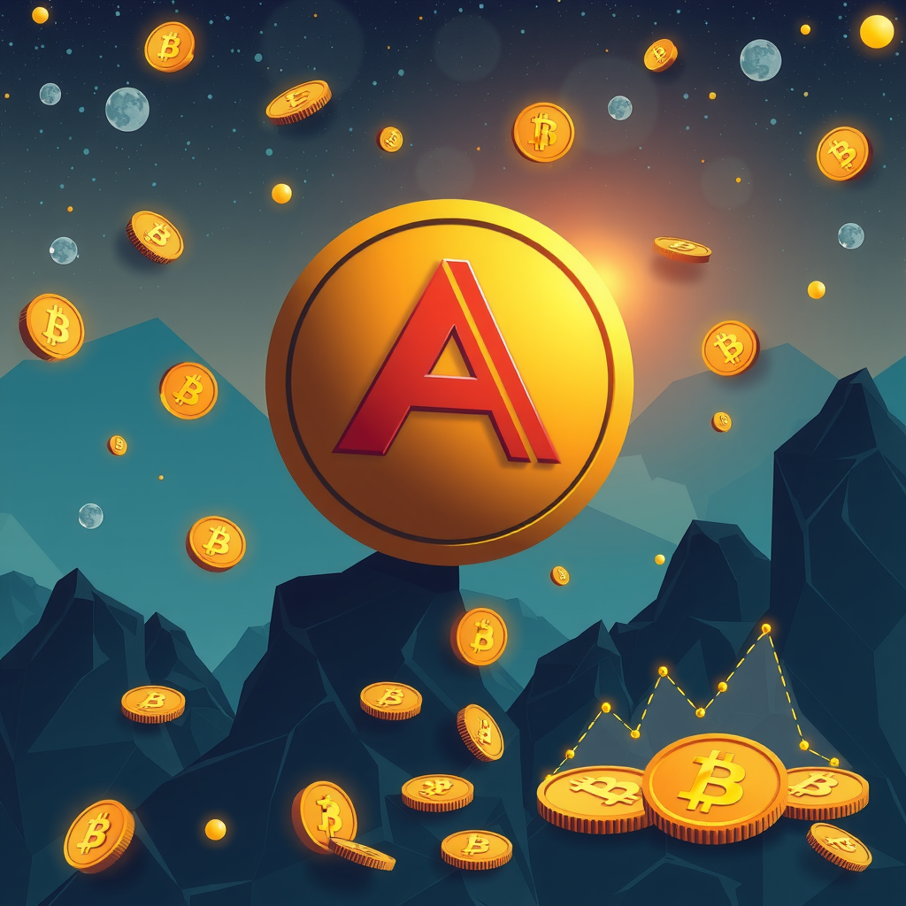 Generate a image about altcoins and the crypto world. 