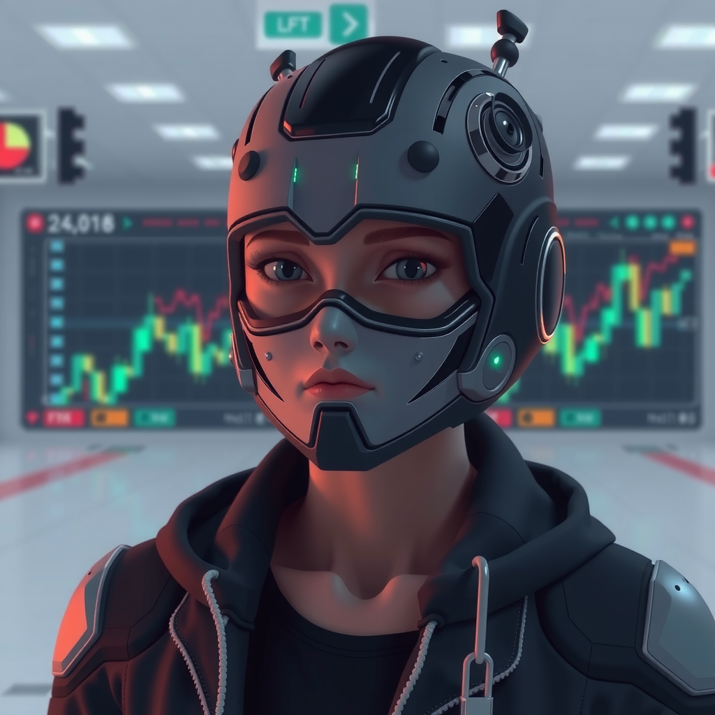 Generate an image showing an AI trading agent