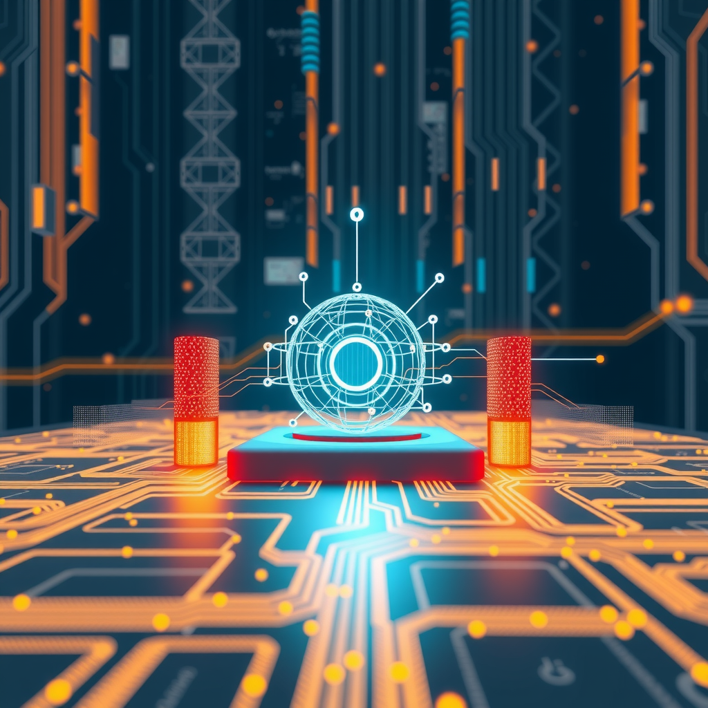 Visualize scaling technology and future tech by different backend architecture choices. Create an image that is creating an athmosphere about future technology. 