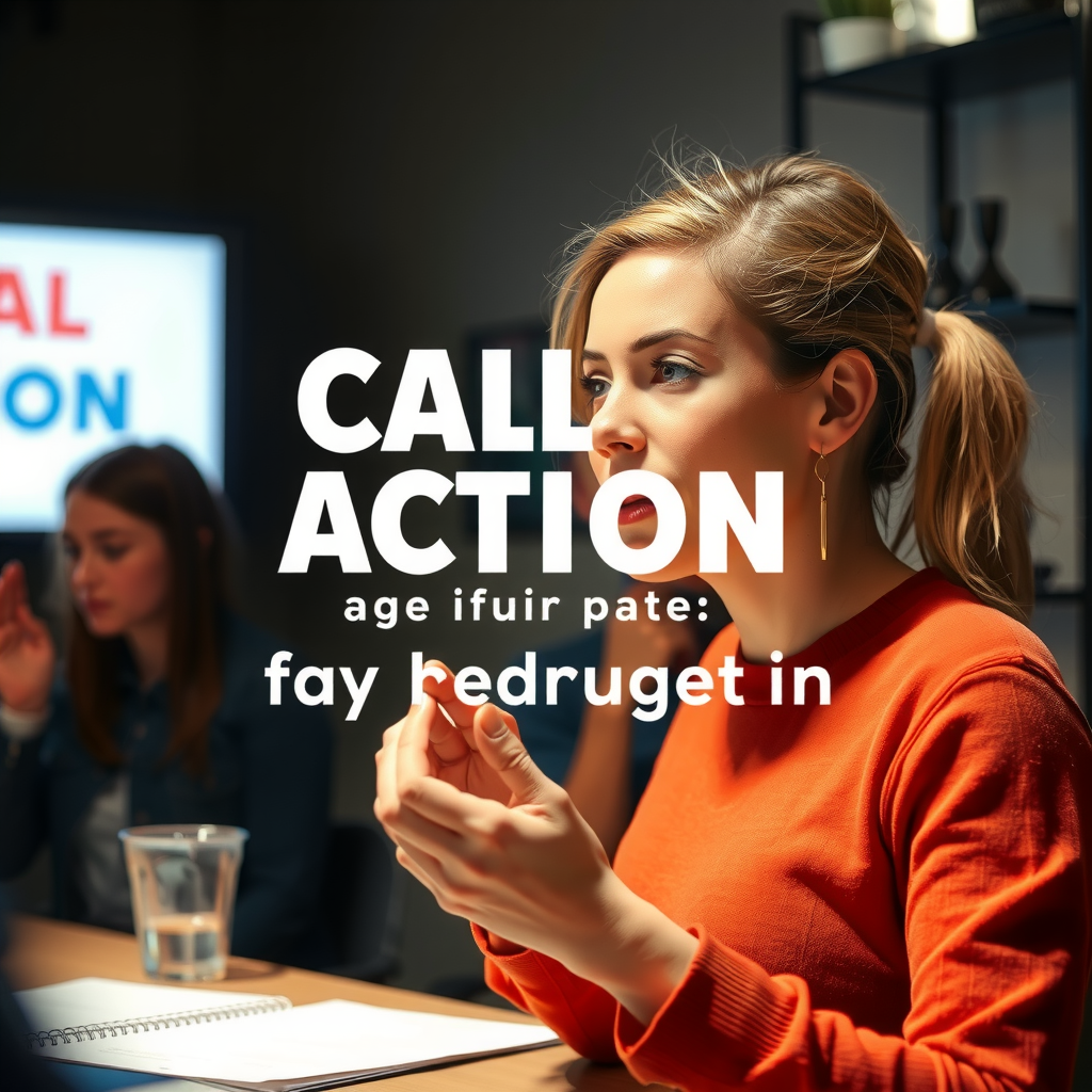 Erstelle ein Bild das call to action visualisiert, aber benutze keinen Text im Bild