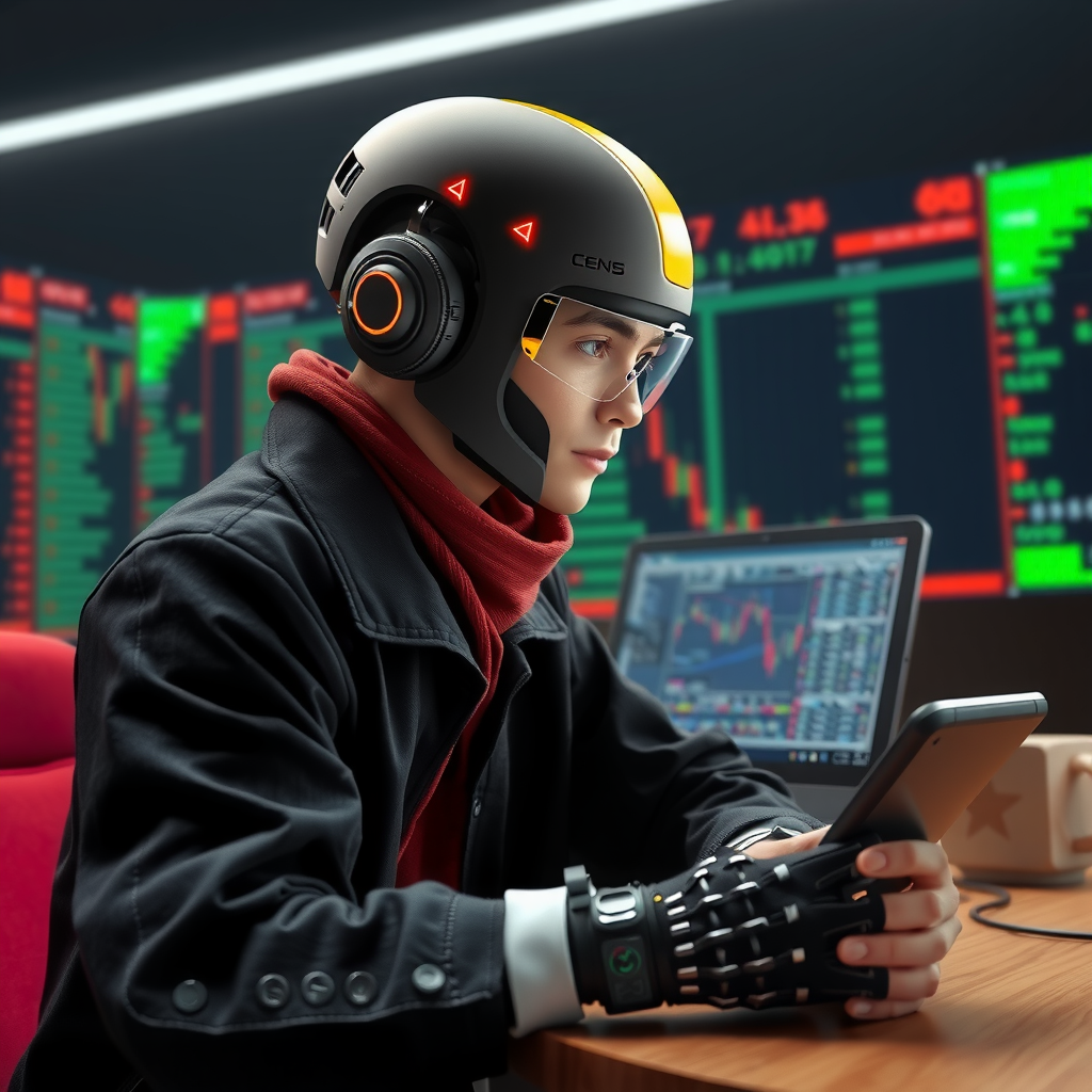 Generate an image showing an AI trading agent
