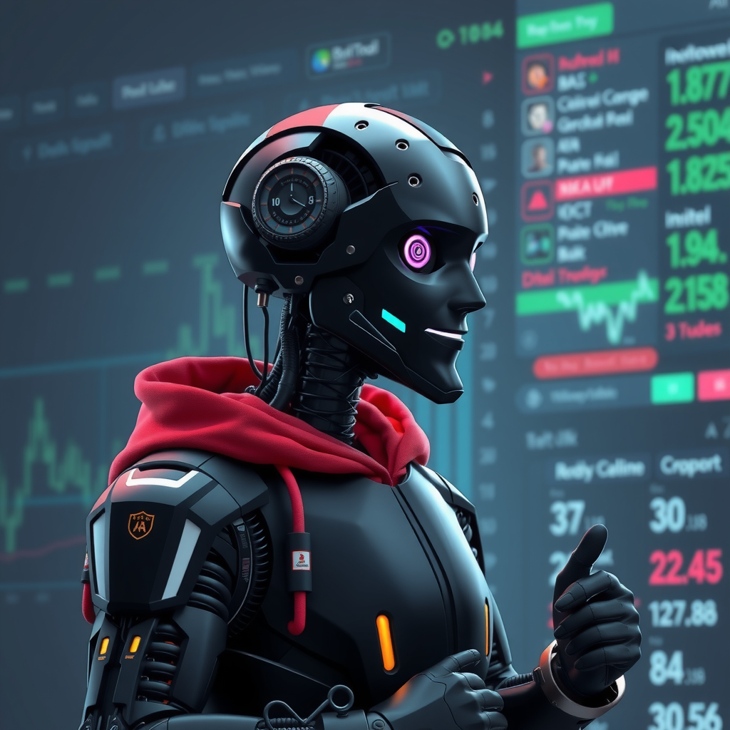 Generate an image showing an AI trading agent