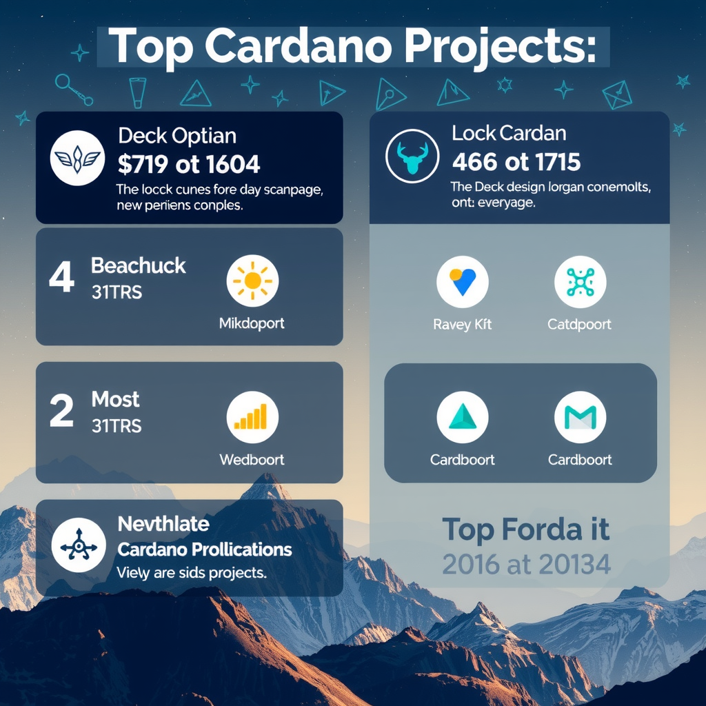 Show an image related to the top cardano projects