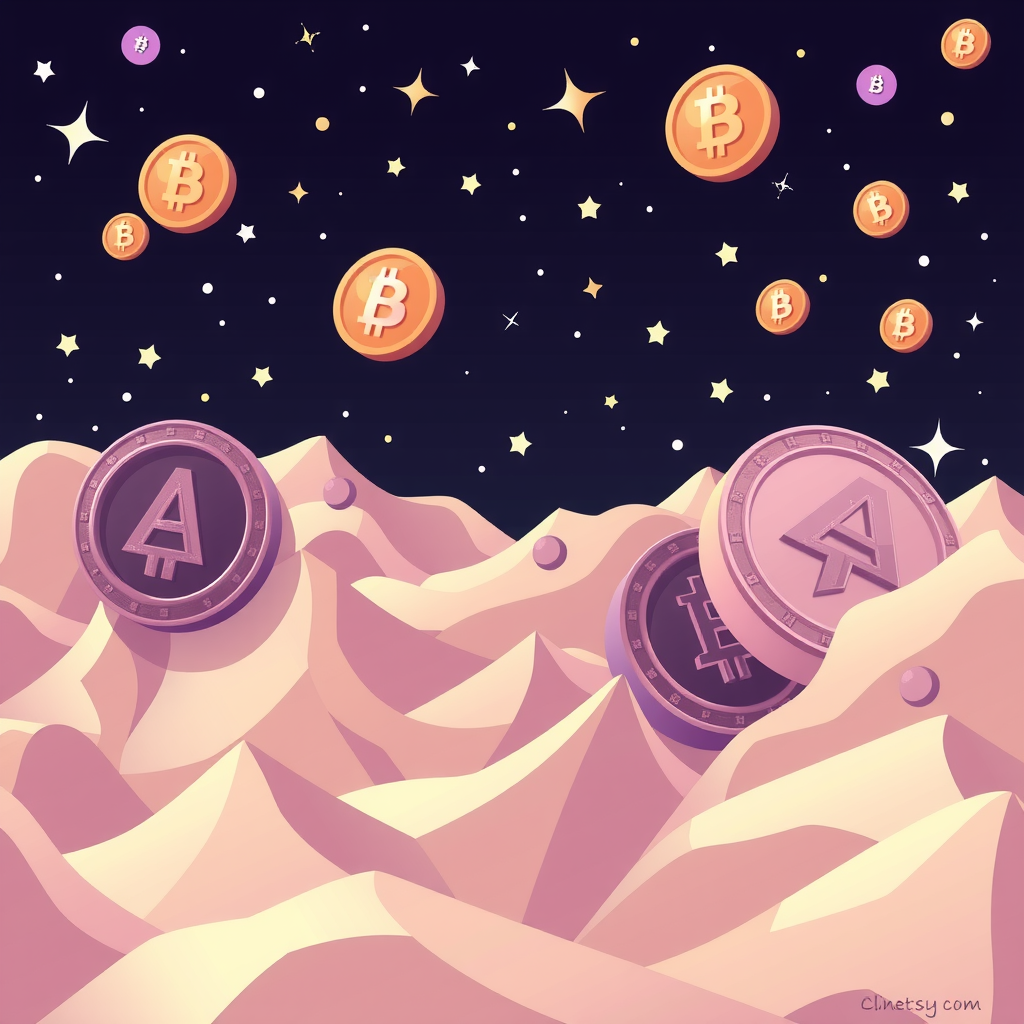 Generate a image about altcoins and the crypto world. 