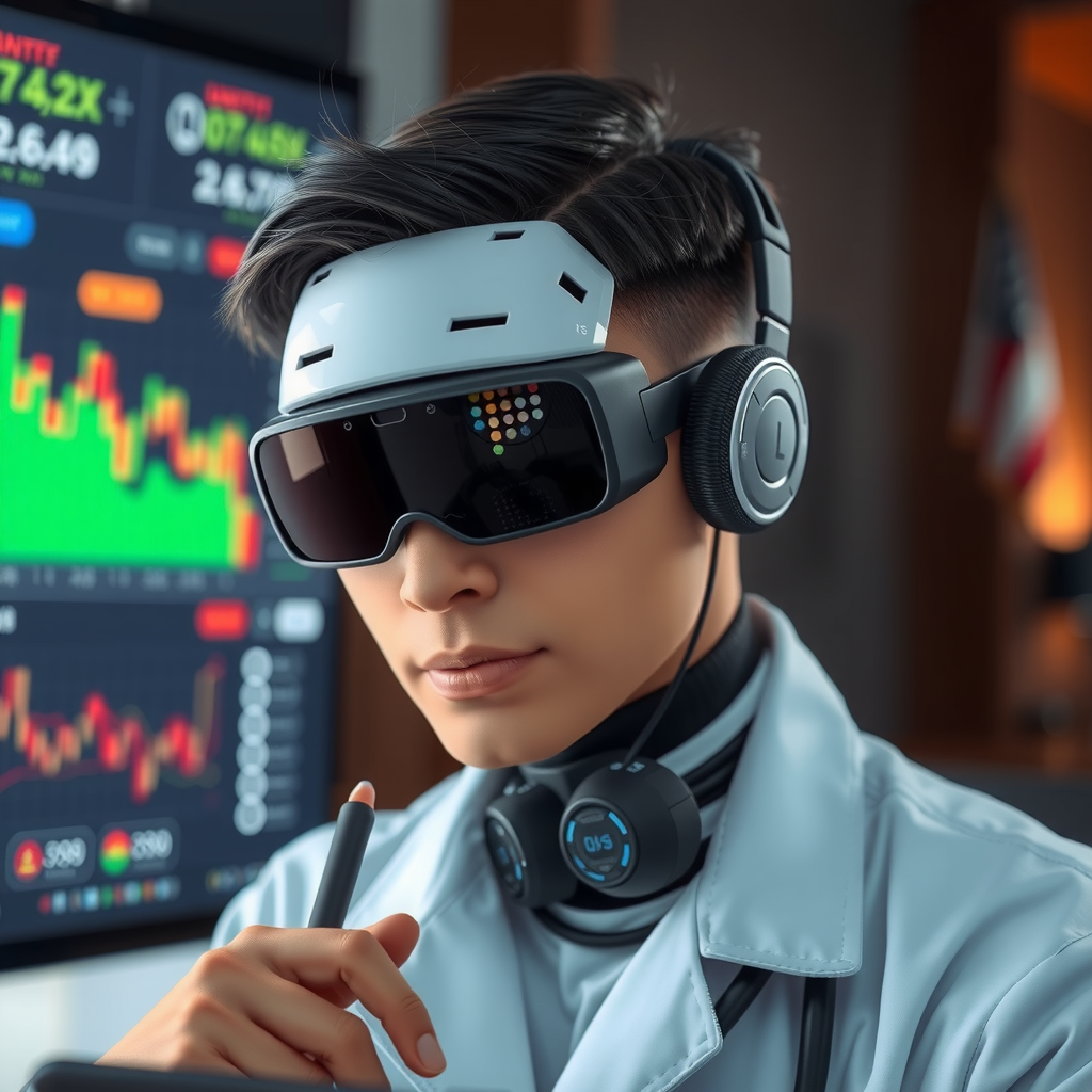 Generate an image showing an AI trading agent