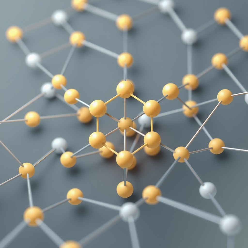 Create an image showing a blockchain in a abstract way with nodes and edges. A kind of network that is running the blockchain.