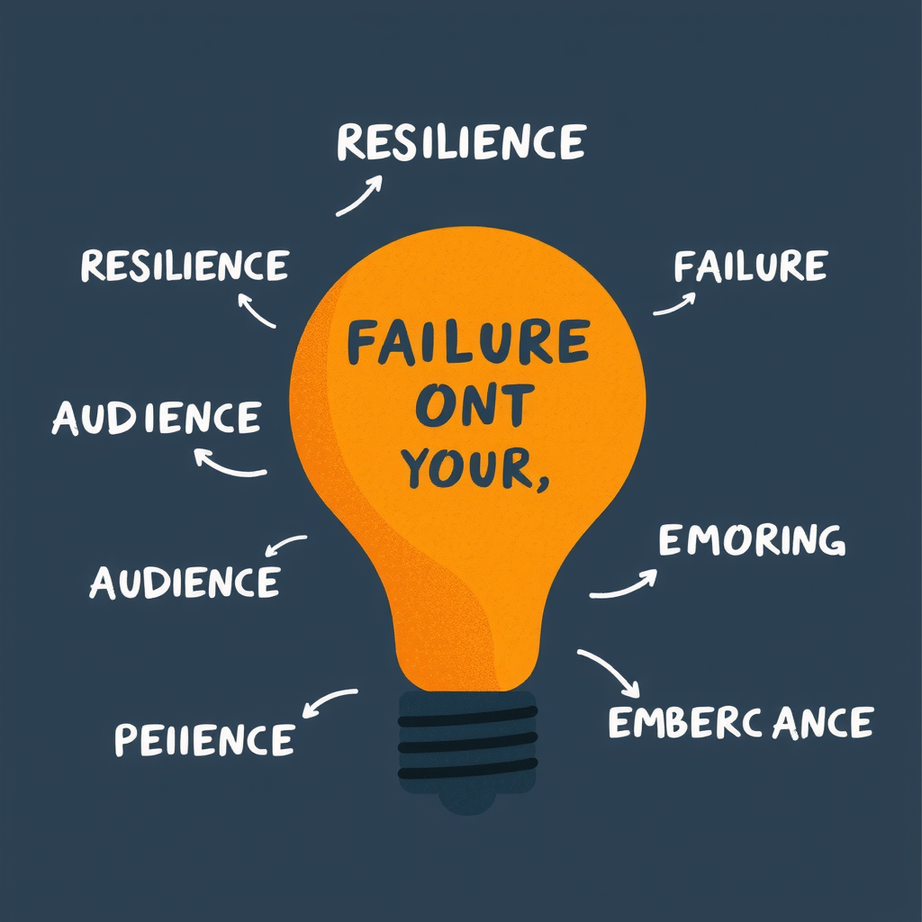 Generate an image about resilience, understanding your audience, or embracing failure. It's about sharing insights and wisdom. Just create an image and do not use text. The image should visualize insights and wisdom that are required to build innovative startups.